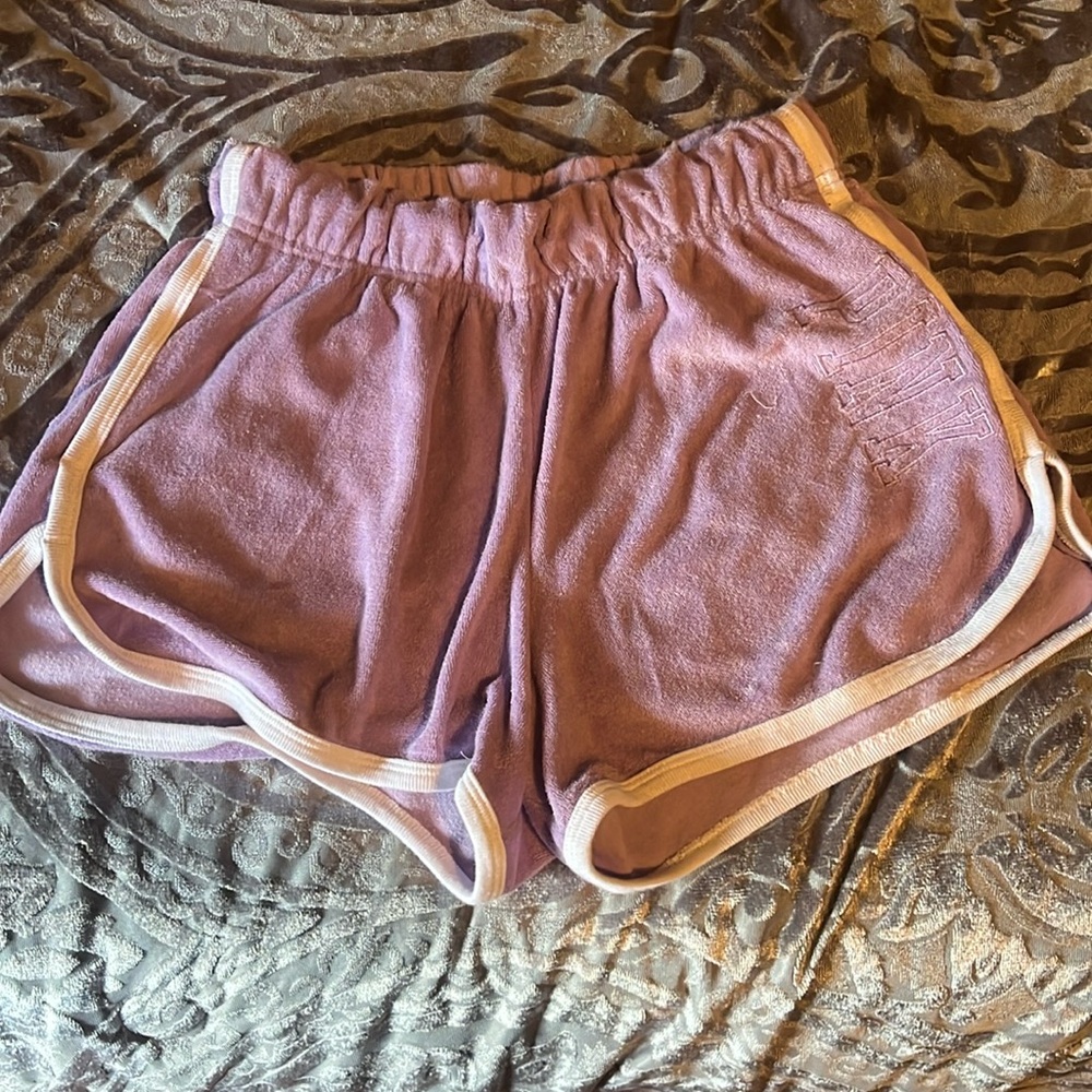 PINK Victorias Secret Light Purple/White Comfy Shorts